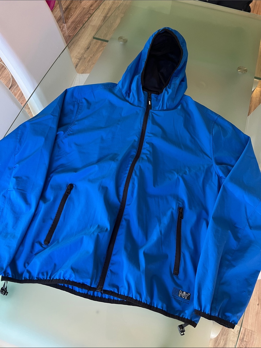 Aeropostale Men's Bright Blue Hooded Windbreaker
